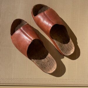 Kork Ease Cognac Leather Slides